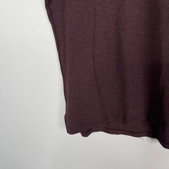 Lululemon Mens Large Bordeaux Red Short Sleeve Crew Neck Tee Tshirt Cotton Blend - Picture 5 of 6